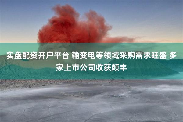 实盘配资开户平台 输变电等领域采购需求旺盛 多家上市公司收获颇丰