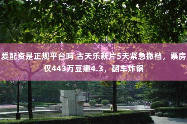 爱配资是正规平台吗 古天乐新片5天紧急撤档，票房仅443万豆瓣4.3，翻车炸锅